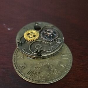 Steampunk Brass And Gold Gear Pendant